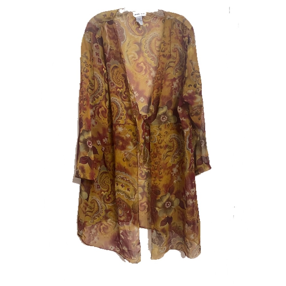 Paisley Tan/Brown/Burgundy Sheer Duster